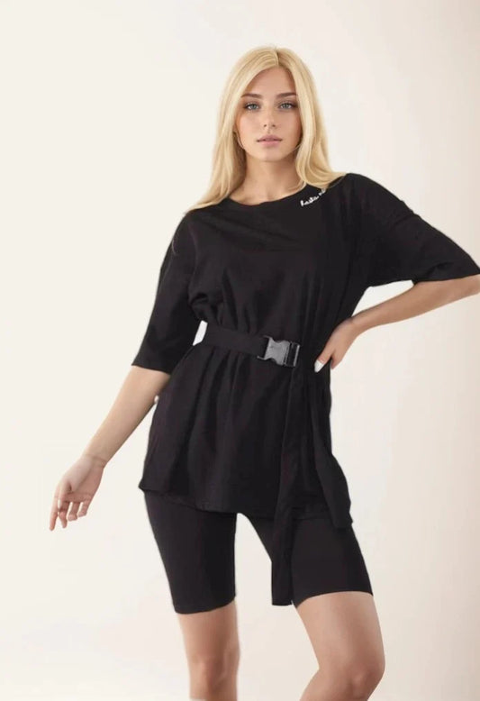 Compleu Sport din Bumbac Negru